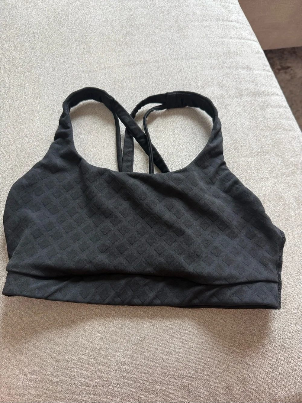 lululemon athletica Black Textured Energy Sports Bra